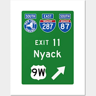 New York Thruway Southbound Exit 11: Nyack US Route 9W Posters and Art